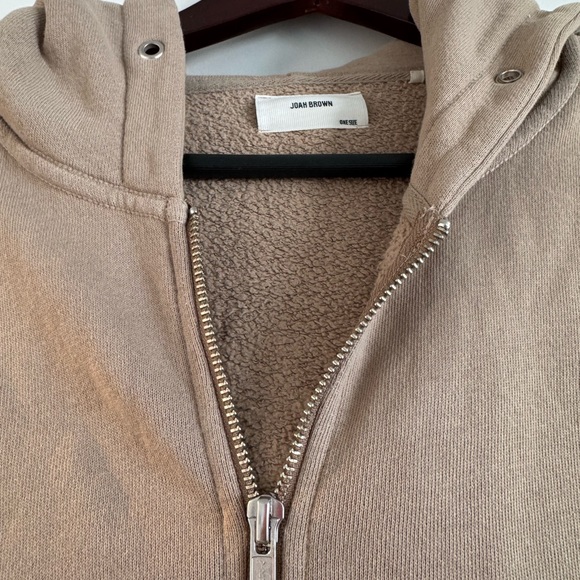 Joah Brown Oversized full zip hoodie in Sand size S/M - Picture 3 of 6